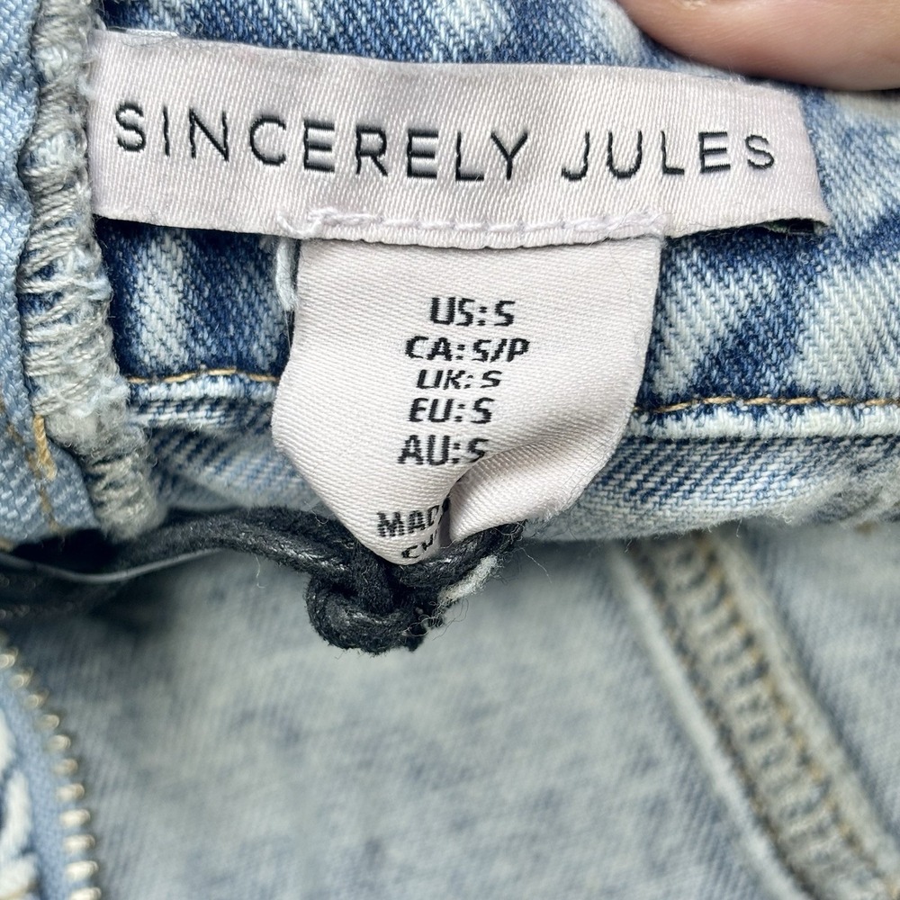 Sincerely Jules NWT Women's Sleeveless Acid Wash Denim Crop‎ Top - Picture 8 of 9